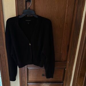 100% Organic cotton Black Cardigan Sweater